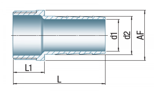 Sechskant-Schlauchtülle, Typ 315, 3/8" x 11 mm
